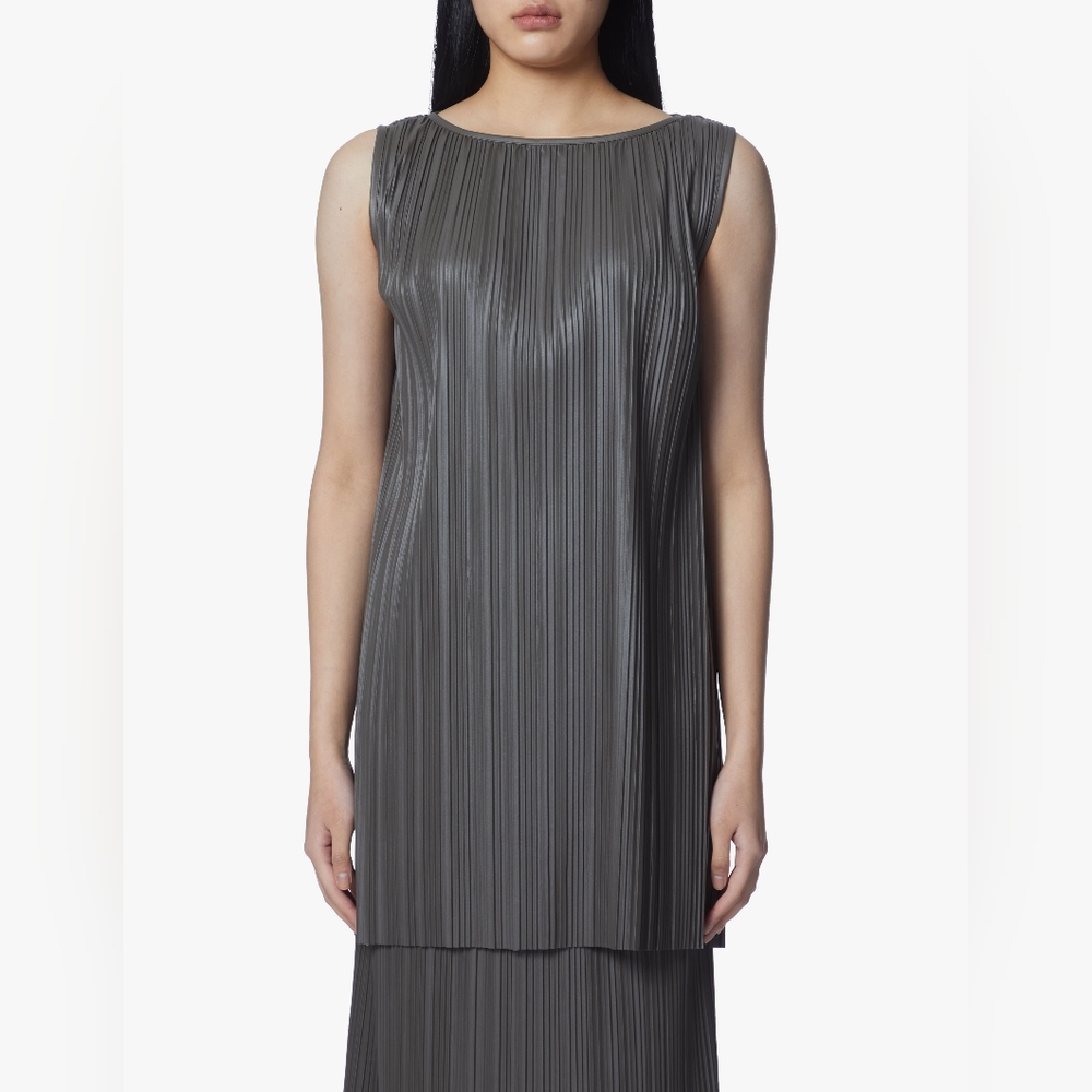 Max Mara Leisure Osso Faux Leather Pleated Tunic
